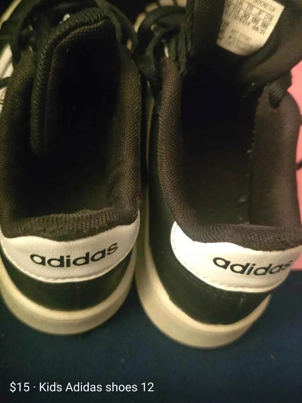 adidas Kids Black and White Striped Sneakers